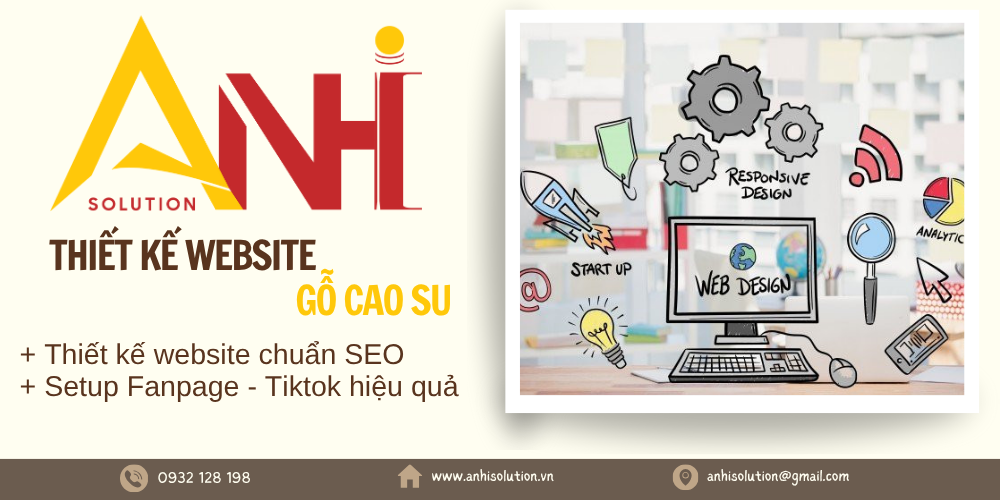 THIẾT KẾ WEBSITE GỖ CAO SU